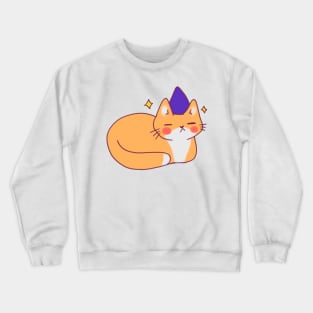 Orange wizard cat Crewneck Sweatshirt